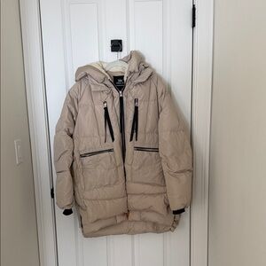 Women's Beige Puffer Jacket